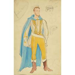 Sketch of men's costumes for the show