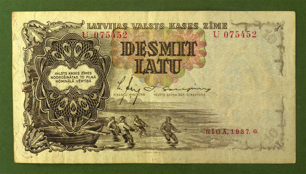 Desmit latu banknote