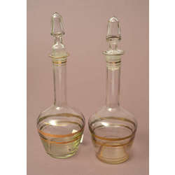 Glass decanters with gilding 2 pcs.