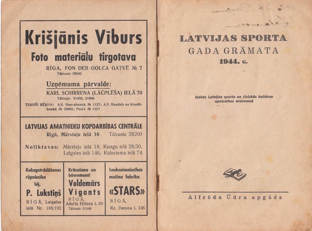 Latvijas sporta gada grāmata 1944.gadam