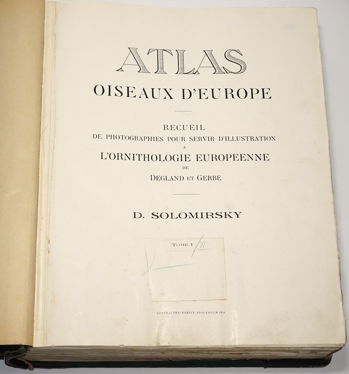  D.Solomirsky, Atlas oseaux D'Europe 