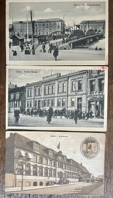 Три открытки Лиепая 1910