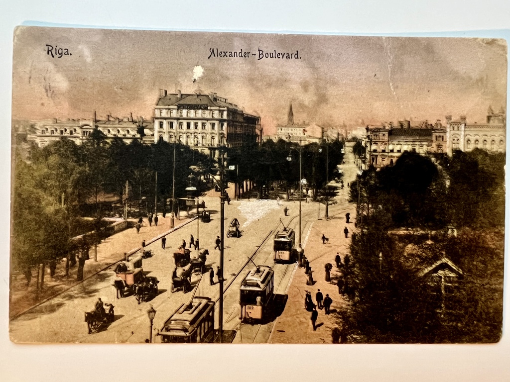 Pastkarte. Rīga. Aleksandra bulvāris. 1906. gads