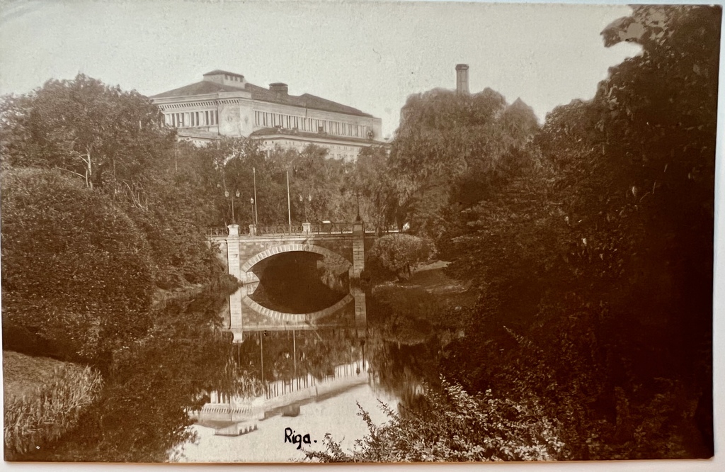 Three postcards. Riga. City canal.