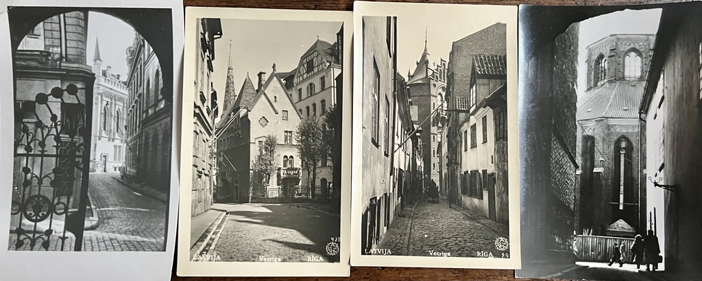Four postcards. Old Riga