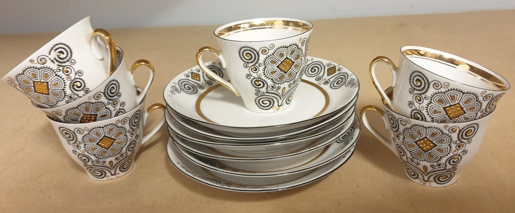 Porcelain cups and saucers from set 