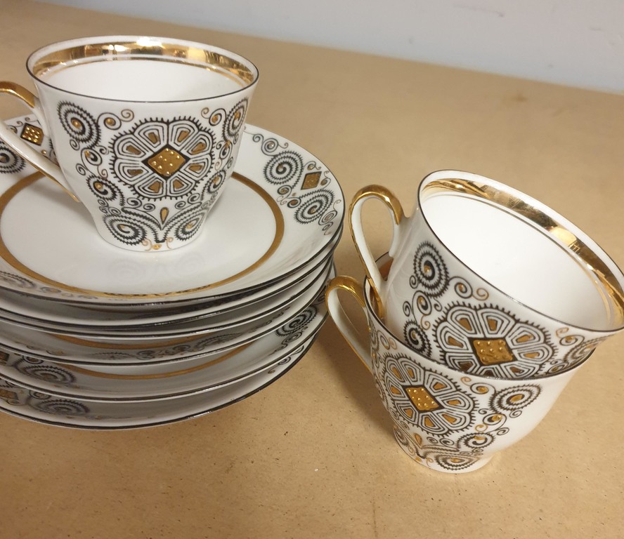 Porcelain cups and saucers from set 