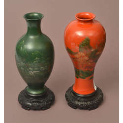 Painted wooden vases (3 pcs)