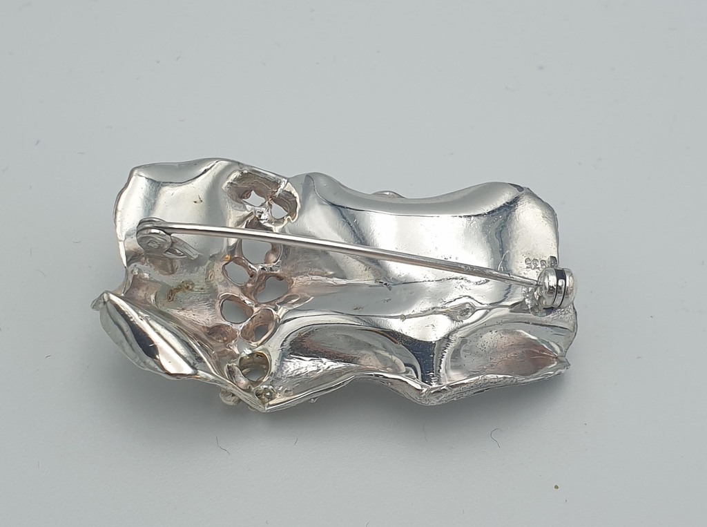 Silver art nouveau brooch