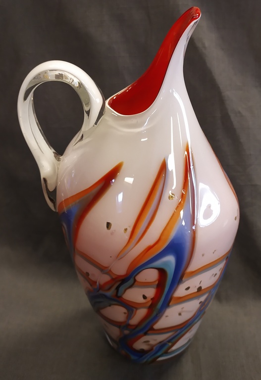 Multilayer colored glass jug