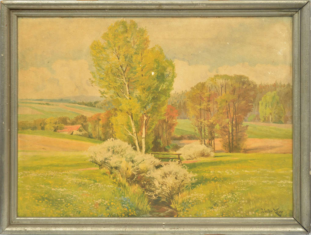 Reproduction of the painting - rural landscape