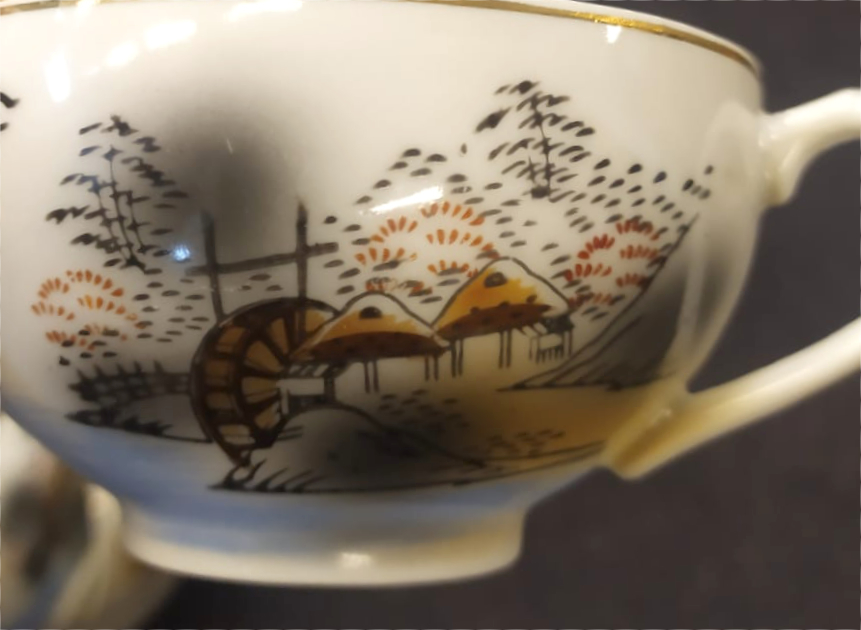 Japāņu porcelāna servīze ar Geišas galvu masā 10 pers.