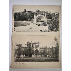 Two postcards. Riga. Leisure park. Polytechnical Institute.