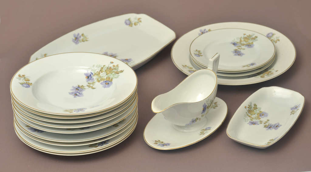 Partial porcelain lunch set for 12 people