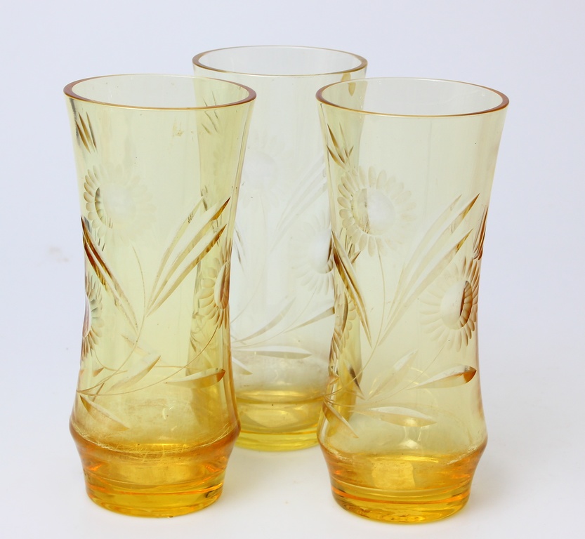 Iļģuciems colored glass vases (3 pcs.)