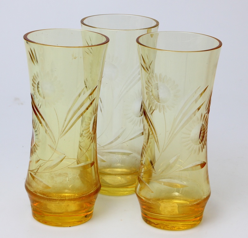 Iļģuciems colored glass vases (3 pcs.)