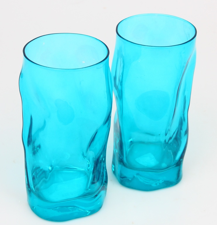 Krāsainā stikla vāzes (2 gab.)