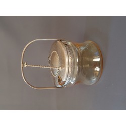 Glass container with a metal lid
