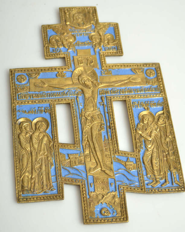 Православный бронзовый крест с эмалью