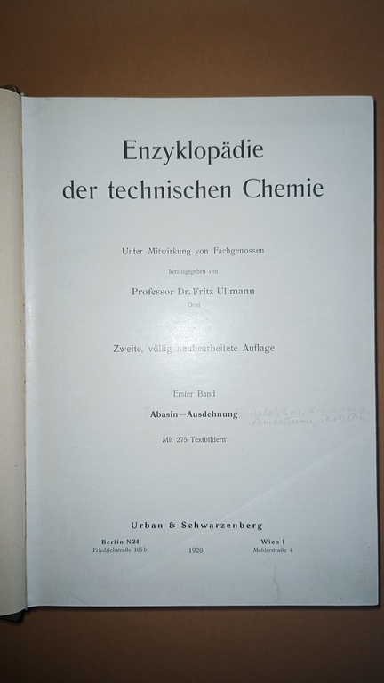 Dictionary of technical chemistry 10 volumes Berlin 1928