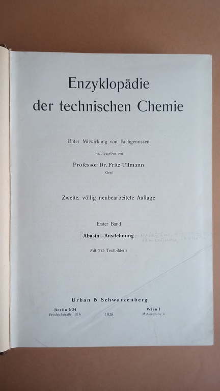 Tehniskās ķīmijas vārdnīca 10 sējumi Berlīne 1928.