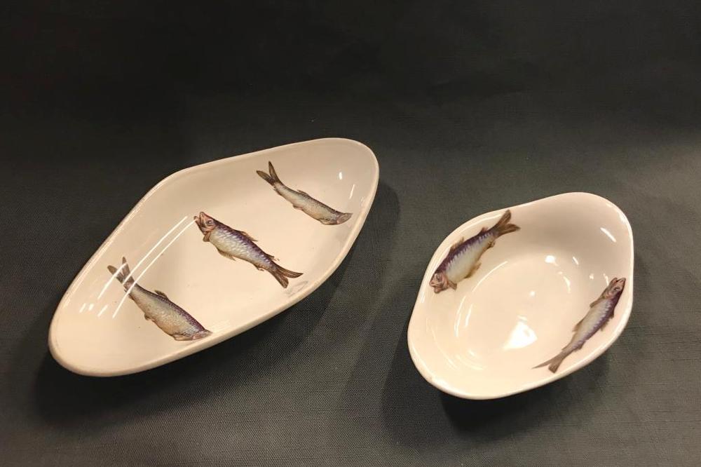 Kuznetsov faience serving plates Fish 2 pcs