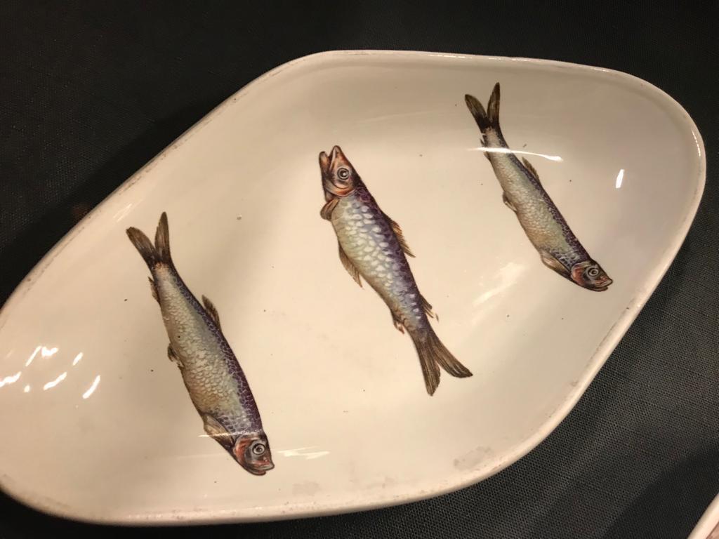 Kuznetsov faience serving plates Fish 2 pcs