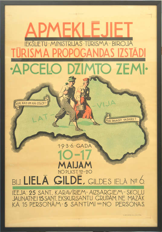 Poster ''Tūrisma propagandas izstādei 
