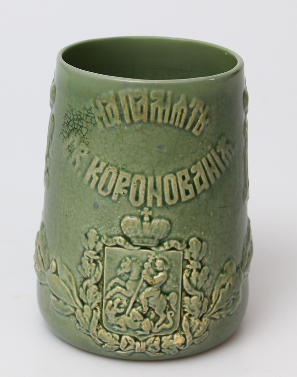 Faience vase - the coronation of Nicholas II and Mary Fyodorovna
