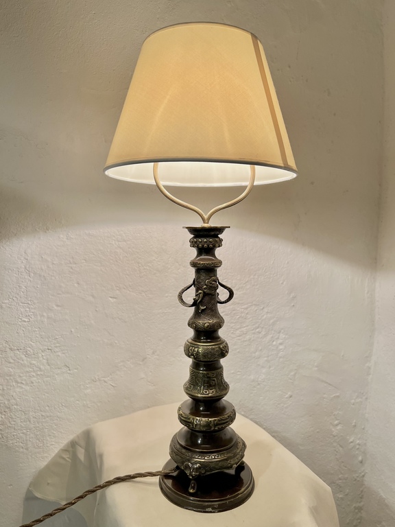 Настольная лампа. 19 век. Бронза . Япония