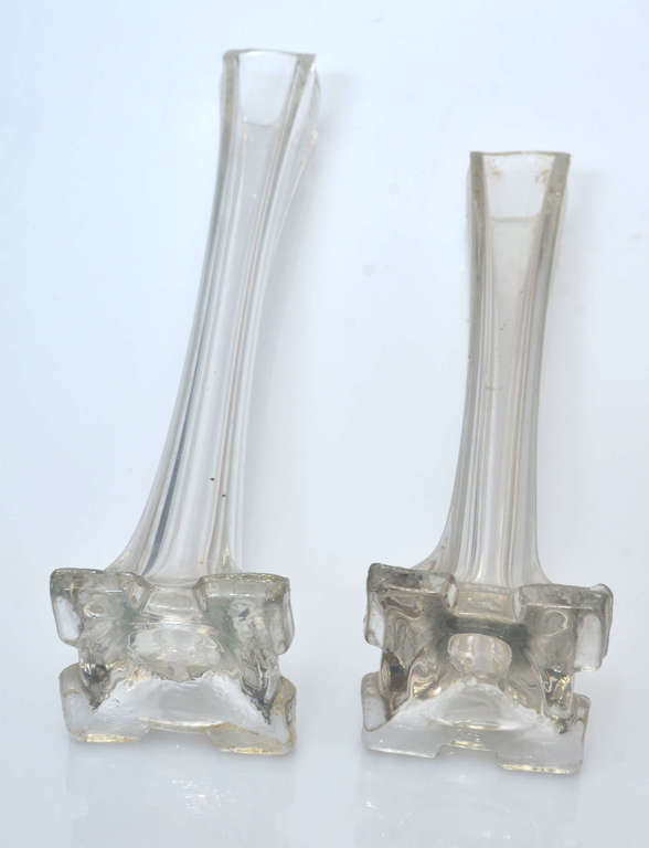 Jūgendstila stikla vāzes (2 gab.)