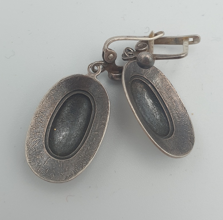 Silver jewelry set - 5 pairs of earrings, 2 rings, chain, ring + earrings, pendant + earrings