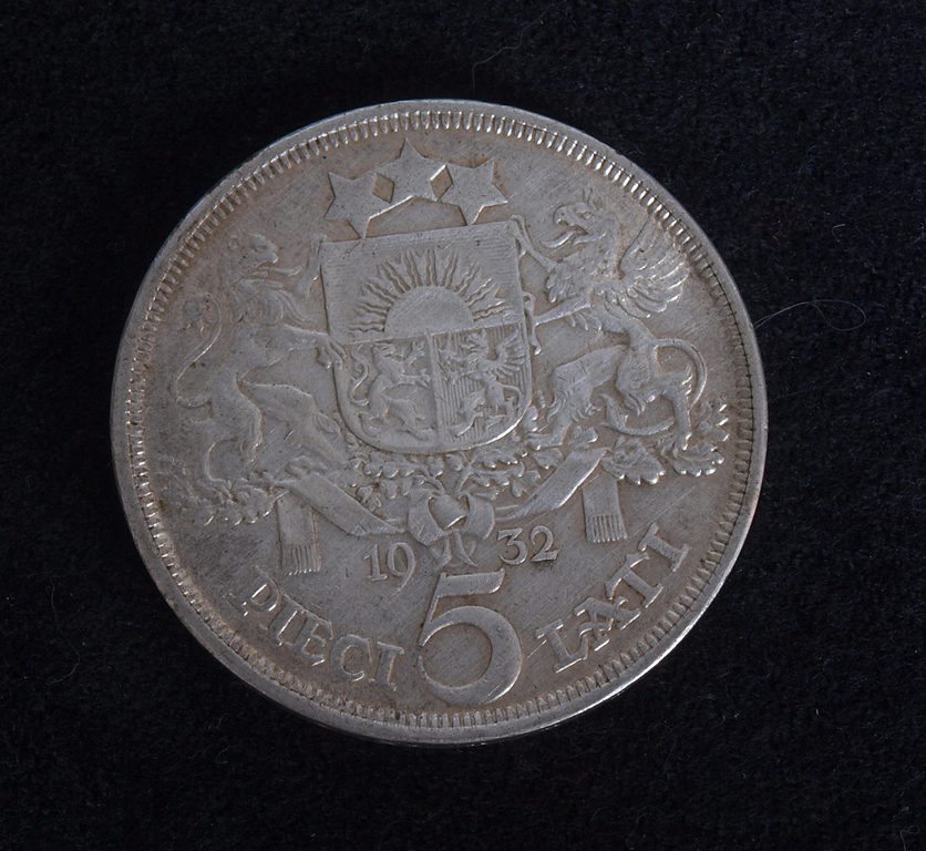 Silver five-lat coin