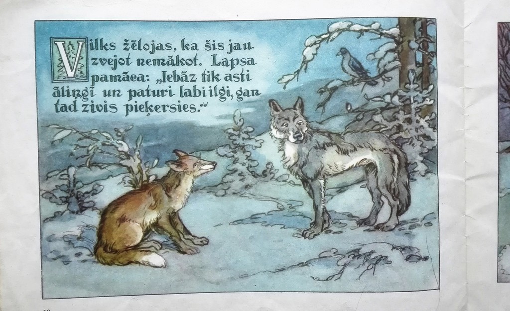 Lapsa un vilks, 1959, Latvijas Valsts izdevniecība, Rīga, 15 lpp., 58 cm x 22 cm