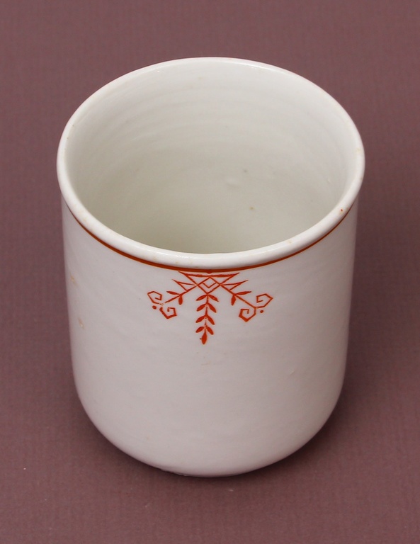 Porcelain glass with Latvian ornaments