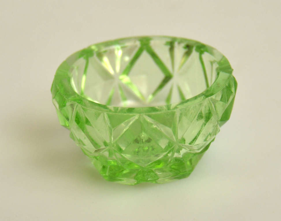 Green glass ashtray