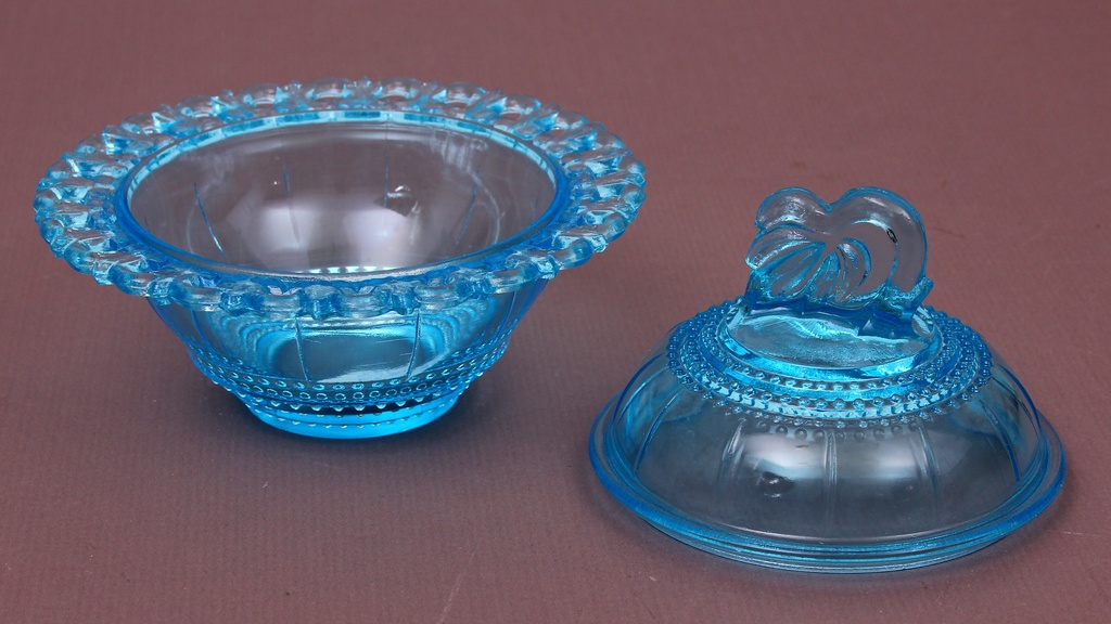 Glass butter bowl with lid
