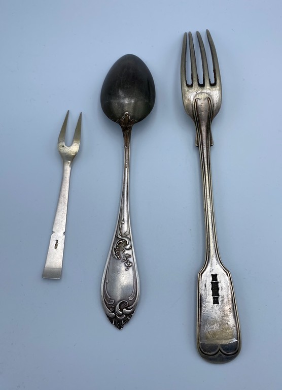 Fork and spoon and a small fork