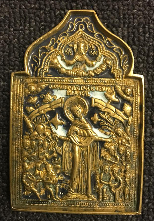 Various Orthodox bronze icons 14 pcs. with enamel