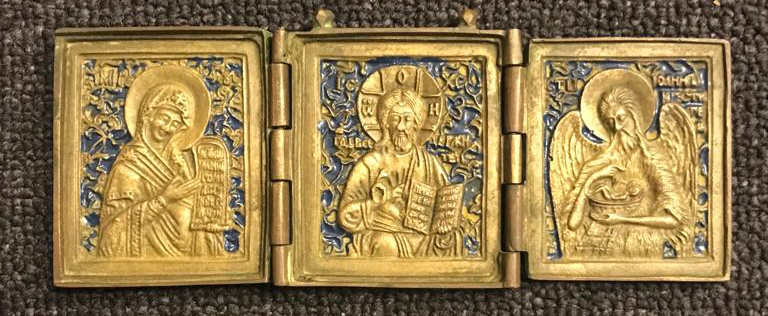 Dažādas pareizticīgo bronzas ikonas 14 gab. ar emalju