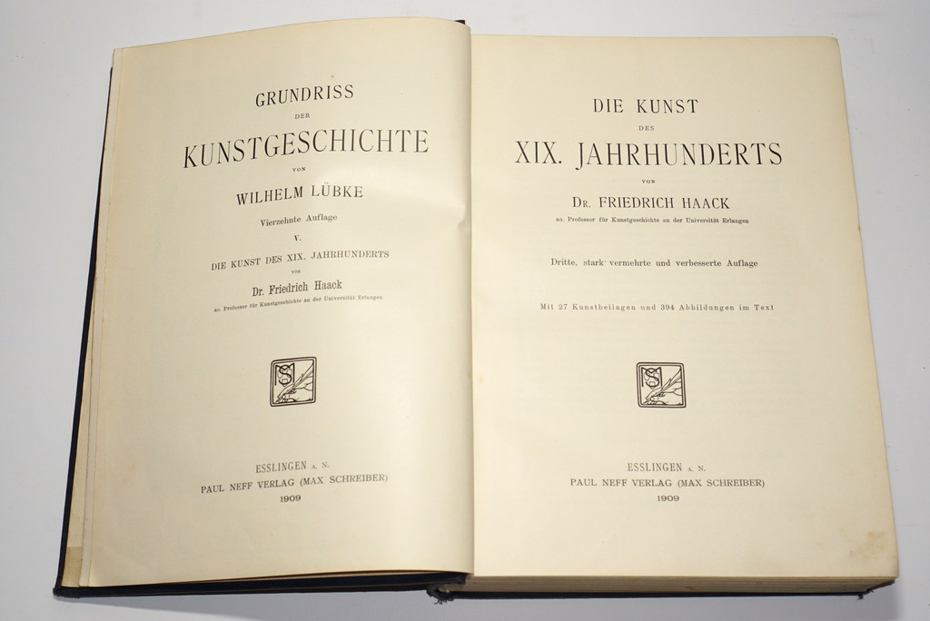 2 grāmatas- Die kunst der renaissance in italien und im Norden von Wilhelm Lubke, Die Kunst des XIX. Jahrhunderts von Dr. Friedrich Haack
