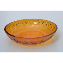 Amber colour decorative glass serving plate