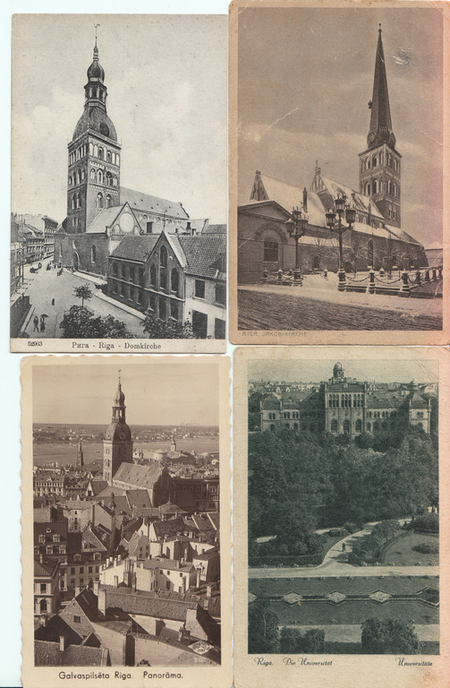 8 postcards - views of Riga