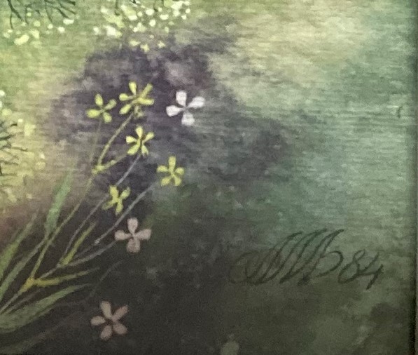 Flowers Watercolor, Signature illegible