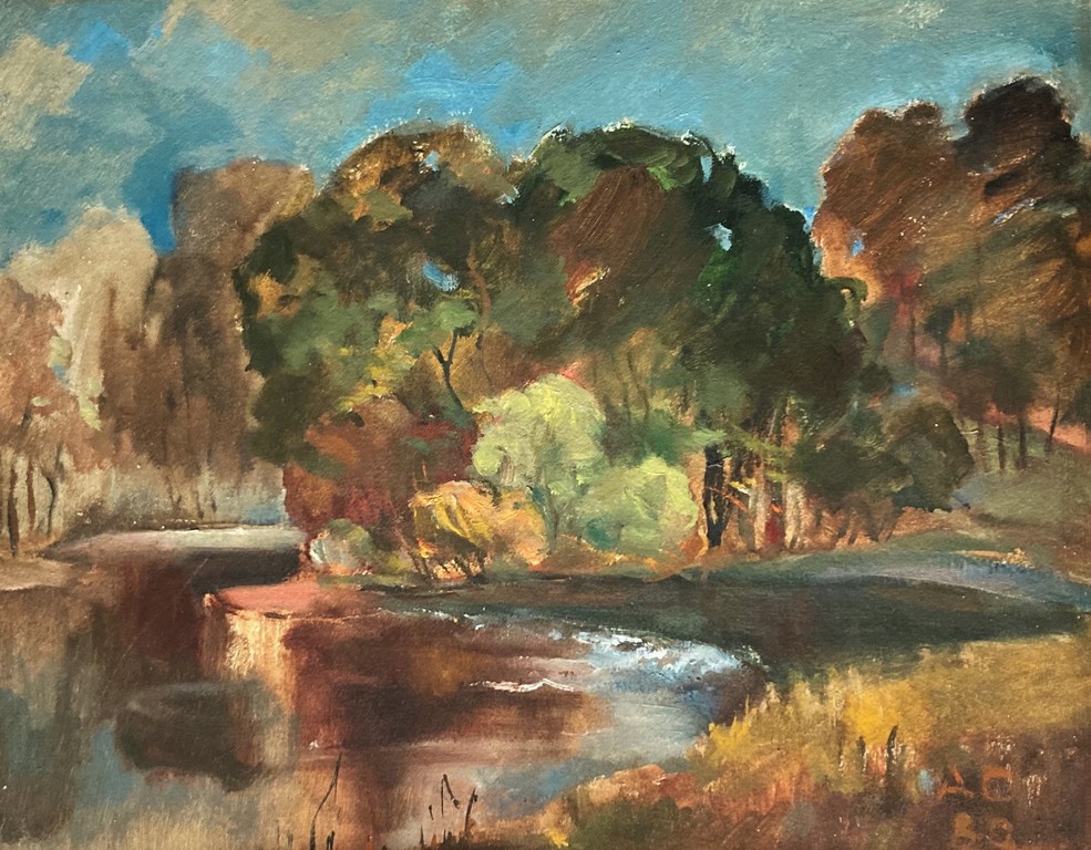 Eļļas glezna Ainava Mazā Jugla  A. Ozols (1939-2011)