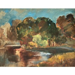 Oil painting Landscape Little Jugla A. Oak (1939-2011)