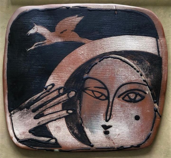 Девушка и Пегас, настенный декор, рукоделие, 20 век.