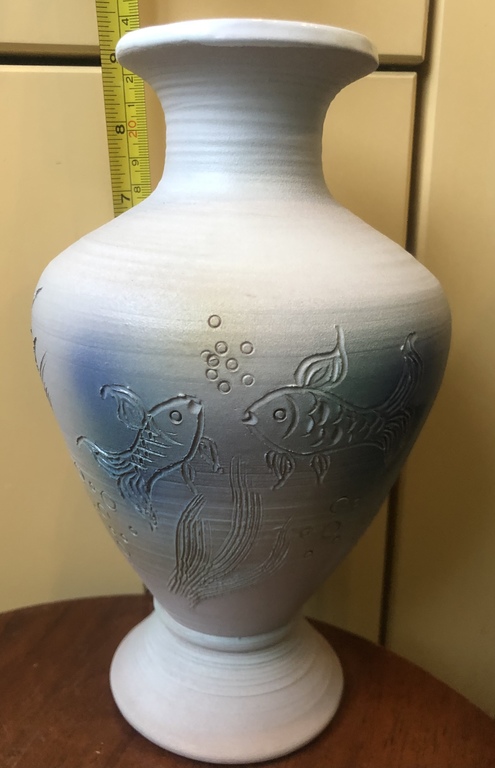 Vase Fish, ceramics, handicraft, author's work, 20th cent.