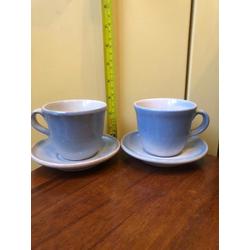 2 ceramic cups with saucers, Riga ceramics factory, 20th cent.
