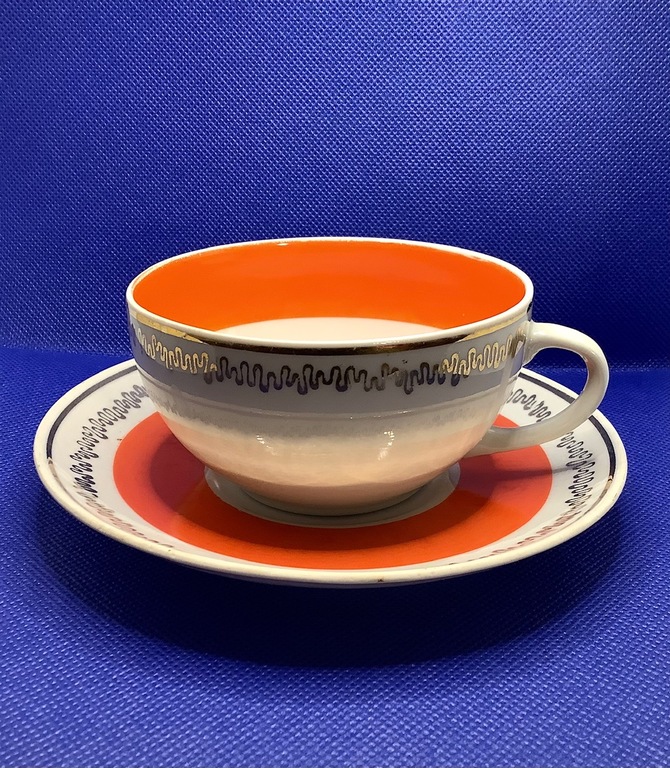 Tea pair. Riga Porcelain Factory.